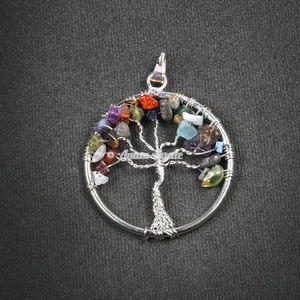 Venta al por mayor colgante de árbol de la vida en forma de hexágono en ágata piedra preciosa tallada estilo Feng Shui para recuerdos - Product Image 5