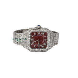 Montre en diamant Moissanite pour homme, fournisseur indien, montre-bracelet classique de luxe, mode, pour le bureau, les voyages et le quotidien - Product Image 1