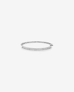 Brazalete de Diamantes Cultivados en Laboratorio, 2 Quilates, Oro Blanco de 10K, Certificado IGI, Joyería Fina para Mujer, Apilable, Regalo de Boda - Product Image 1