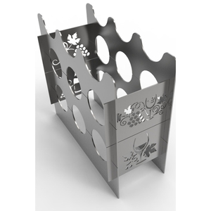 Estante de metal para 6 botellas de vino, moderno, de 2 niveles, de hierro negro, organizador de vino para mostrador, hogar, cocina, bar, mejor precio. - Product Image 4