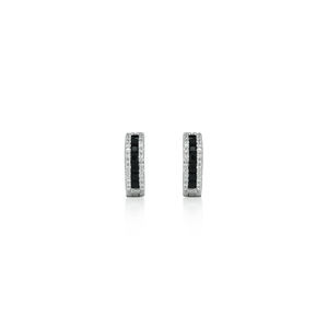 Boucles d'oreilles en diamants noirs et blancs, cadeau de luxe pour mariage et fiançailles, unisexe - Product Image 1