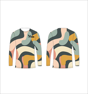 Camiseta de Manga Larga Sublimada Personalizada con Patrón Orgánico, Cuello Redondo, Ropa Deportiva de Alto Rendimiento, Estilo Feroz, Venta al Por Mayor - Product Image 1