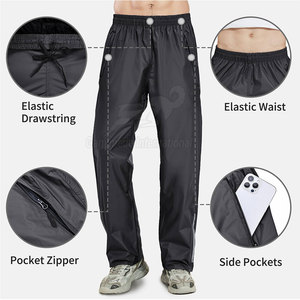 Pantalones Deportivos Negros para Hombre, de Poliéster/Nailon, con Cordón en la Cintura, Elásticos, Transpirables, Impermeables, Resistentes al Viento, Ligeros, Casuales, con Bolsillos Laterales - Product Image 5