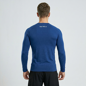 Customized Logo Printed <b>Compression</b> T-<b>Shirt</b> <b>Men</b> Yoga Fitness <b>Compression</b> Rash Guard Gym Workout Wear Long Sleeve Base Layer Tee - Product Image 2