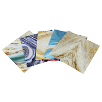 Panneau en PVC marbré résistant à l'humidité, 2 mm, 3 mm, 5 mm, avec revêtement UV, pour la décoration d'hôtels, avec services de découpe et de moulage, tailles personnalisables