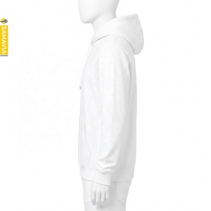 <b>Men's</b> White Hooded Sweatshirt Regular Fit Cotton French Terry Casual <b>Pullover</b> with Pocket Autumn Wear - Product Image 3
