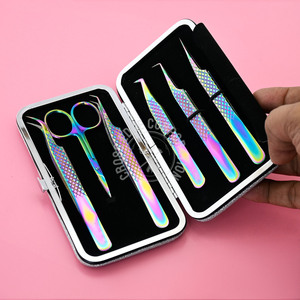 Marque privée Extensions de cils en acier inoxydable Pince à épiler Fiber Tip Lash Volume Straight Lash Isolation Classic Lash Anti-Slip - Product Image 1