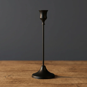 Support de bougie en métal noir, grand et moderne, pour bougies coniques, idéal pour le salon, la table à manger, la chambre, la décoration intérieure, centre de table - Product Image 3