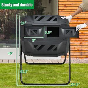 Composteur rotatif à double chambre de 43 gallons, bac à compost aérateur pour un compostage efficace - Product Image 4