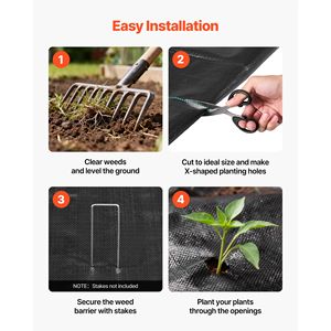 Telo Pacciamante Resistente 3x100FT 5oz per Giardino e Paesaggistica, Rete Tessuta Anti-Erbacce per la Cura del Giardino e del Paesaggio - Product Image 6