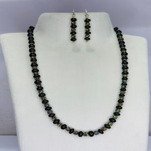 M.Y.GEMS Juego de Collar y Pendientes de Latón con Turmalina Natural Multicolor Lisa, Certificado IGI, Joyería de Regalo Cristiana de Moda - Product Image 1