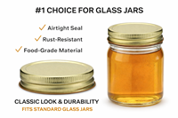 38 CT 400 CT Couvercles à filetage continu lisse pour bocaux en verre, bouchons à visser pour l'emballage de confiture et de miel, en vrac, OEM ODM