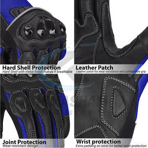 Gants de moto en cuir pour la conduite en extérieur - Style course robuste avec intérieur doux et design antidérapant - Product Image 4