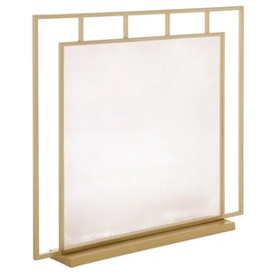 Paravent de cheminée autoportant en métal géométrique à cadre imbriqué, grille de protection résistante à la chaleur et aux étincelles, bouclier de foyer moderne - Product Image 6