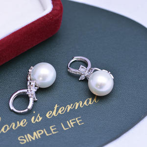 Pendientes de Perlas de Agua Dulce de 11-12 mm, Blancas, con Luz Intensa, Ligeras Imperfecciones, Plata S925, Diseño de Dragón, Pendientes de Perlas de Alta Calidad S925 - Product Image 4