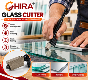 Cortador de Vidrio Industrial HIRA 26612 Tipo Lápiz con Rueda de Corte Redonda de Cerámica y Ángulo de Corte de 45 Grados - Product Image 3