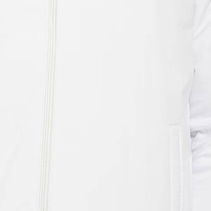 Men's <b>White</b> Bomber <b>Jacket</b> Stand Collar Zipper Closure Regular Fit Casual Style Polyester Material Spring Wear Men's <b>Jackets</b> - Product Image 3