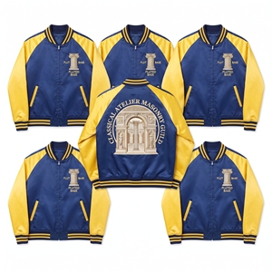 Custom B2B Supplier Green Cream Satin Varsity Jacket Zip Up Custom Embroidered Book Edge Gilders Guild Baseball <b>Coat</b> - Product Image 5