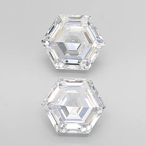 1.50 CTW Hexagon <b>Step</b>-Cut Lab Grown Diamond Pair(0.70+0.70) | VVS E-F | IGI Certified - Product Image 1