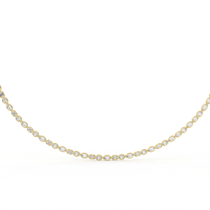 14K 18K Lab Grown Diamond Tennis Necklace Marquise Oval Emerald Cut Gold Bezel <b>Set</b> Multi Shape Luxury Choker Fine Wedding Party - Product Image 6