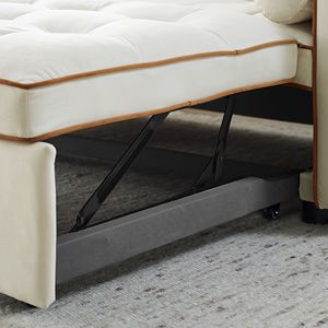 Divano Letto Estraibile Moderno da 55,5 Pollici, Divanetto a 2 Posti con Tasche Laterali e Schienale Regolabile con Cuscini Lombari - Product Image 6