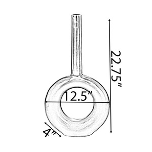 Vase de table en aluminium moderne et contemporain, fait main, design géométrique, écologique, capacité d'absorption d'eau, hauteur 39 cm - Product Image 4