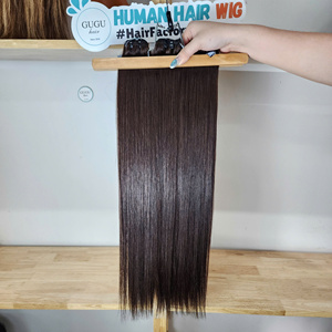 ผม GUGU HAIR แท้ 100% ผมเวอร์จินเวียดนามแบบดิบ  ถักทอสองชั้นด้วยเครื่องจักร  ผมตรงแบบเป็นมัด  สำหรับต่อผมแบบถักเปีย - Product Image 3