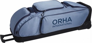 ORHA INTERNATIONAL Nylon Sports <b>Duffel</b> <b>Bag</b> 50-70L Capacity Rolling Travel Gear Case Blue with <b>Wheels</b> - Product Image 3