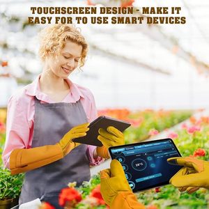 Guantes Largos de Cuero para Jardín para Mujer, Guantes Resistentes para Trabajos Pesados, Guantes de Trabajo para Desherbar, Plantar en el Jardín, Los Mejores Regalos de Jardinería para Jardineros - Product Image 5