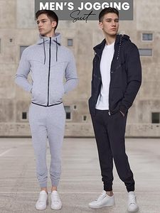 Men's Tracksuits with Zipper Pockets, Full <b>Zip</b> <b>Hooded</b> Sweatsuits 2 Piece Jogging Athletic Sets Long Sleeve Trendy Outfits - Product Image 5
