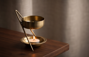 Brûleur d'encens en fer doré, porte-bougie chauffe-plat en métal, bol suspendu, diffuseur d'huiles essentielles, vente en gros - Product Image 3