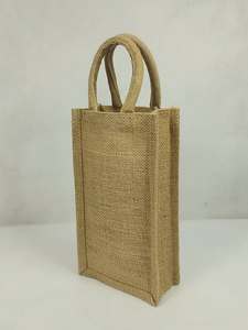 Natural <b>Jute</b> Wine Bottle <b>Gift</b> <b>Bag</b> with Handles, Eco-Friendly Burlap Bottle Carrier <b>Bag</b> for Wine, <b>Gift</b> and Promotional Packaging - Product Image 4