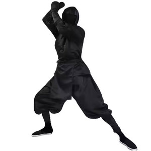 Tenue d'arts martiaux haut de gamme à manches longues, design noir imprimé, costume de ninja, dernière édition, prix abordable, ensembles d'uniformes de ninja - Product Image 4