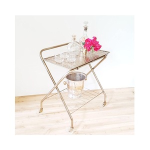 Metal And Glass 2 Tier Serving <b>Trolley</b> Fancy Design Customized Size Food Serving <b>Trolley</b> With Exclusive Quality - Product Image 4