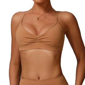 เสื้อชั้นในกีฬาแบบแห้งเร็ว ระบายอากาศดี ดีไซน์เรียบง่าย สำหรับออกกำลังกาย วิ่ง ฟิตเนส โยคะ  พร้อมโลโก้ด้านหน้า  มีไซส์พลัส - Product Image 2