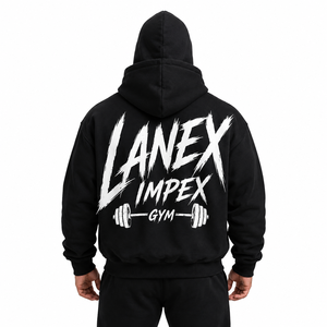 Custom Oversized Zip Balaclava Hoodie Unisex Heavyweight Fleece Full Face Mask Hooded Sweatshirt Streetwear 100% Cotton Print - Product Image 4