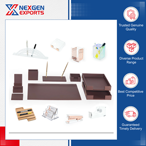 Juego de Escritorio de Cuero PU de Lujo Ecológico con Bandeja para Archivos, Organizador de Escritorio Personalizable, 100% Compromiso de Calidad, de la India - Product Image 2