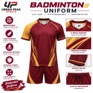 Uniforme de badminton sur mesure de qualité supérieure en vente en ligne, uniforme de badminton de haute qualité à prix avantageux, coupe athlétique, toutes saisons - Product Image 6