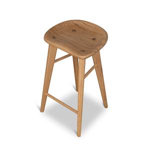 Chaise de bar moderne en teck, tabouret de bar minimaliste en bois massif pour îlot de cuisine, restaurant, café, fournisseur de meubles pour la maison - Product Image 3