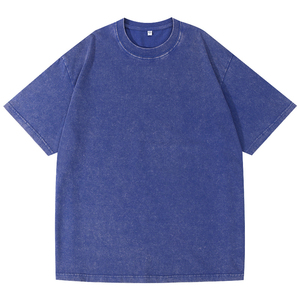 เสื้อยืดคอกลมแขนสั้นสีชมพูสำหรับผู้ชาย สีพื้น ผ้าฝ้ายเจอร์ซีย์ถัก 100% ทรงโอเวอร์ไซส์ ความยาวปกติ ระบายอากาศได้ดี ซักแบบแอซิดวอชด้านหน้า - Product Image 3