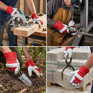 Guantes de Seguridad de Cuero de Oveja Resistentes, Cómodos y Resistentes a la Abrasión, Guantes de Algodón para Protección Personal en el Trabajo - Product Image 5