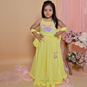 Ensemble de lehenga choli pour filles élégantes, pour enfants de 6 à 9 ans, vêtements traditionnels indiens pour les festivals, disponible au prix de gros - Product Image 1