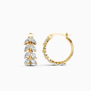 Pendientes de Diamantes Cultivados en Laboratorio Chapados en Oro Rosa y Oro Amarillo para Mujer, Corte Brillante, Clásicos, Modernos, para Uso Diario, Joyería de Boda - Product Image 2