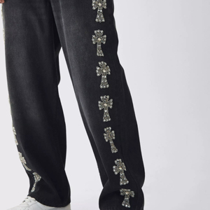 Men’s Oversized Wide Leg Jeans – Casual Baggy Denim <b>Pants</b> - Product Image 2