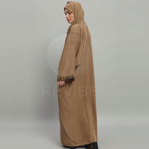 Abaya pour femmes, vêtements modestes, longueur régulière, élégante, respirante, légère, stylée, en coton/polyester, de haute qualité, pour adultes - Product Image 2