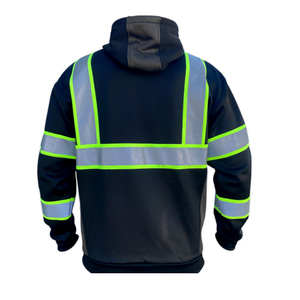 เสื้อฮู้ดสะท้อนแสง Hi Vis สำหรับผู้ชาย เสื้อแจ็คเก็ตนิรภัยสำหรับทำงาน ระบายอากาศได้ดี ผลิตจากโพลีเอสเตอร์ เหมาะสำหรับใส่ลำลองกลางแจ้งในฤดูใบไม้ร่วง ทรงปกติ - Product Image 2