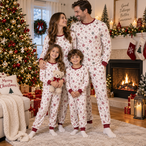 <b>Family</b> Christmas <b>Matching</b> Pyjamas Homewear Set Long Pants Sleepwear Front Logo Customizable Cotton High Quality - Product Image 5