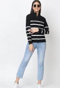 Pull chaud uni pour femme, pull tendance à demi-zip pour femme, vêtements de mode au prix de gros auprès du fournisseur - Product Image 5