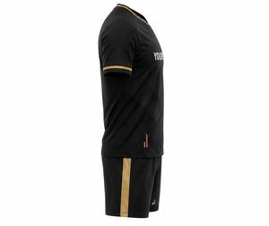 Ensembles de maillots de football personnalisables avec logo, noms et numéros, col en V, imprimés par sublimation, en stock – Tissu performant, shorts assortis - Product Image 5