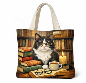 ถุงผ้าช้อปปิ้งพิมพ์โลโก้ตามสั่ง รีไซเคิลได้ ขนาดใหญ่ แข็งแรง ทนทาน ใช้ซ้ำได้  ถุงผ้าฝ้ายพิมพ์ลายส่วนตัว - Product Image 1